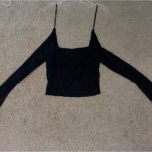 Black laced long sleeve shirt